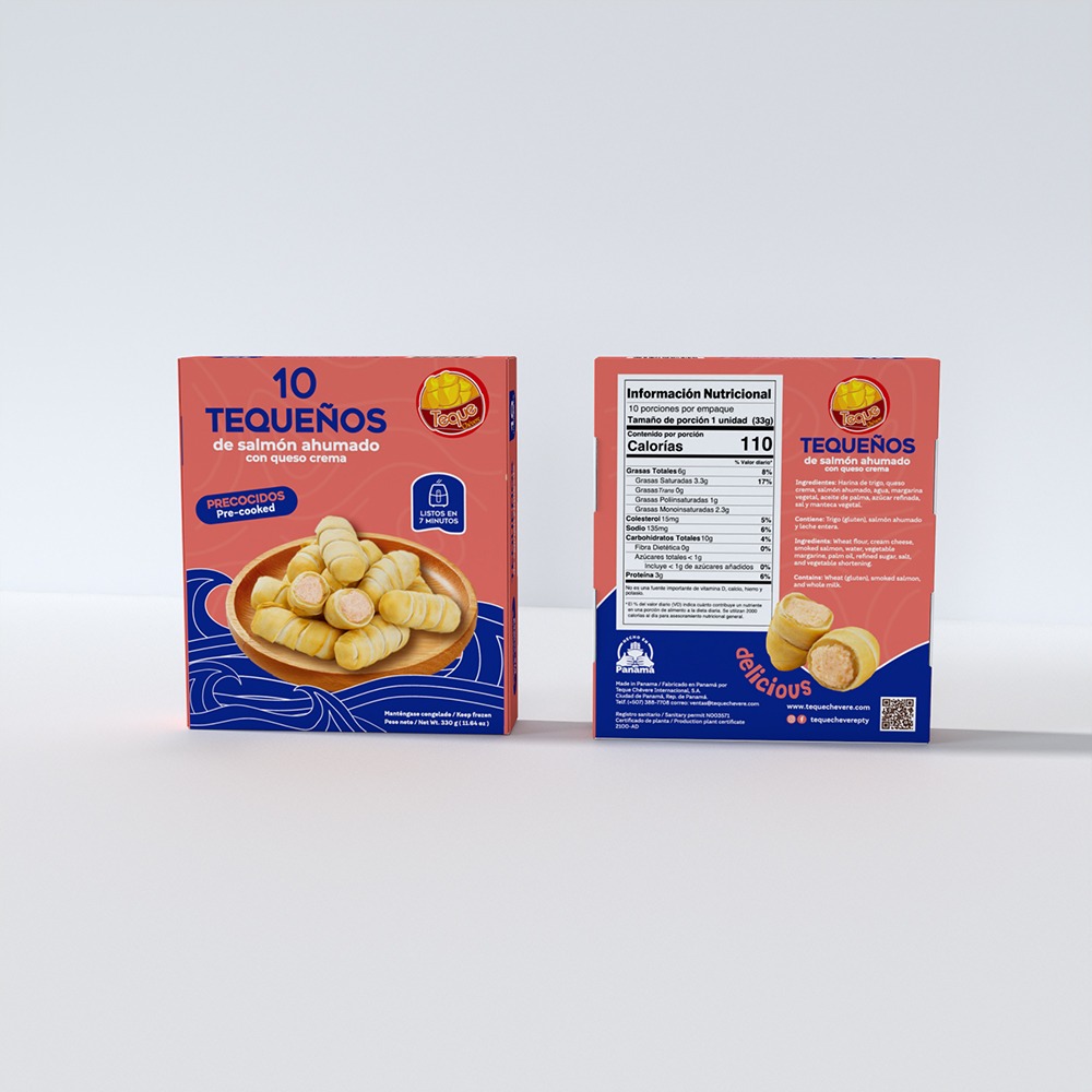 Tequeños ¡Salmon con Queso Crema! 10 unidades Pre-cooked